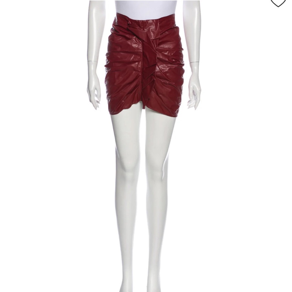Maroon/red leather Isabel Marant skirt